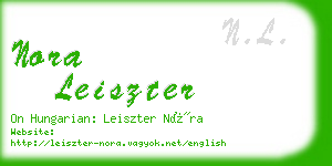 nora leiszter business card